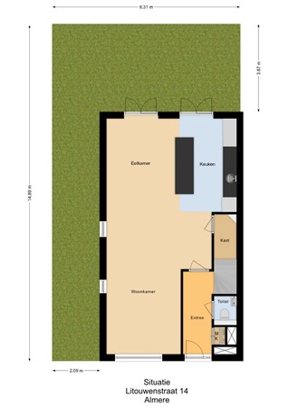 Floorplan - Litouwenstraat 14, 1362 JR Almere
